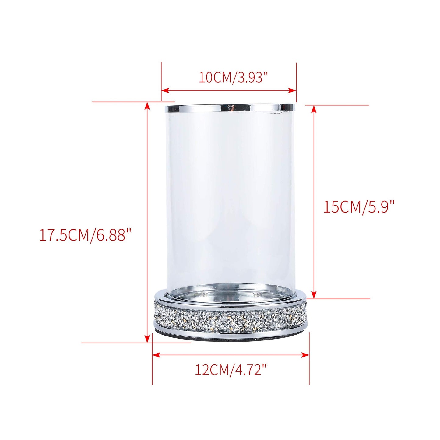 Pillar Candle Holders set of 2,Hurricane Candle Holders for Pillar Candle,Glass Candle Holder for Coffee Dining Table, Wedding, Christmas, Halloween, Home Decoration,Silver Candle Holders