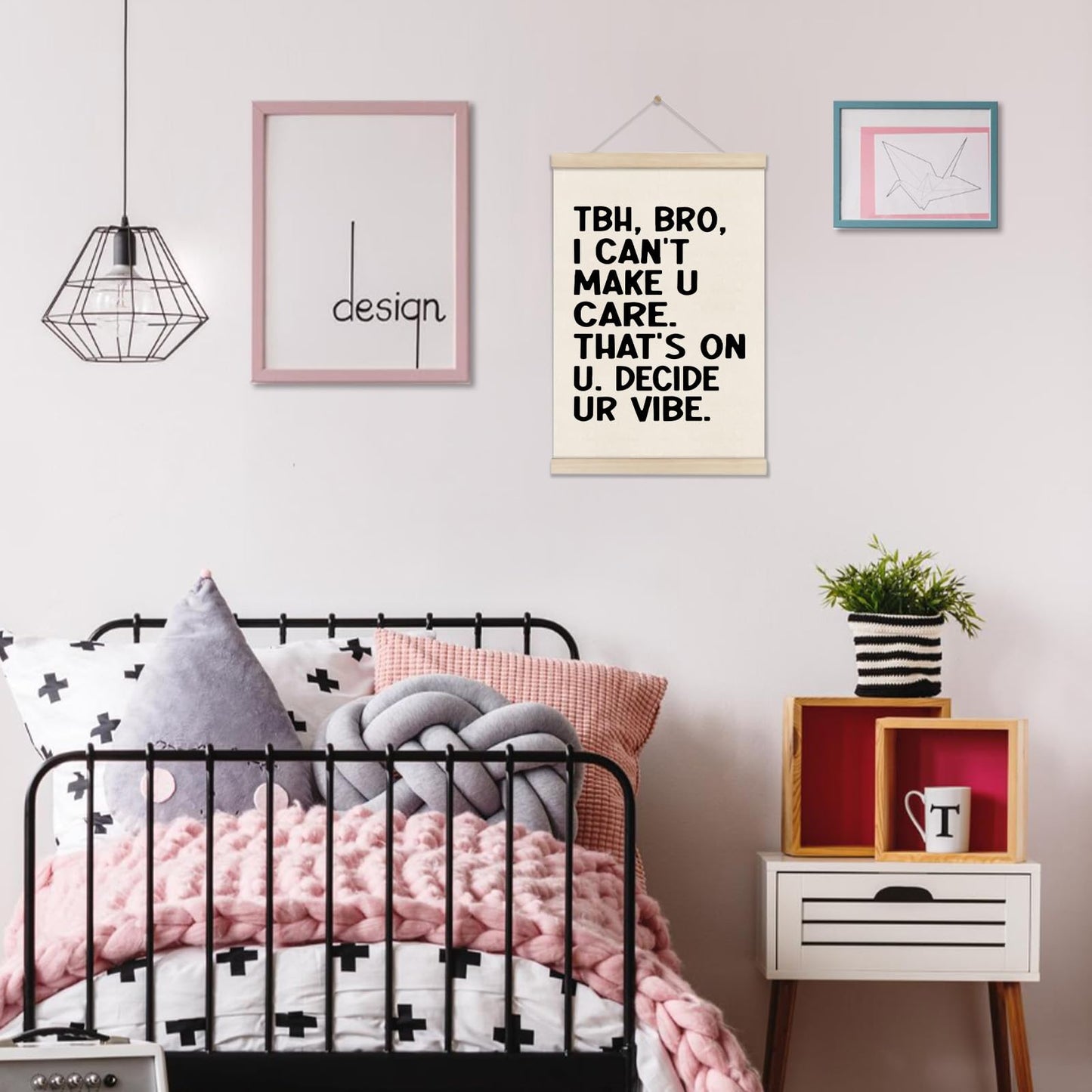 DOI-LANEE Funny Classroom Posters Hanger Frame, Math Classroom Must Haves Canvas Wall Decor, Homeschool Decor, High School Gifts for English Teachers Students Teen Boys Girls 16x12 Inch