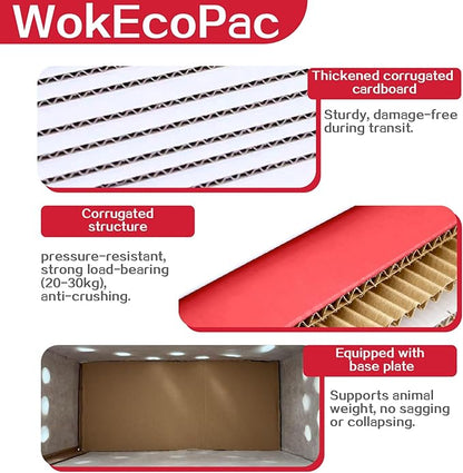 12 Pack Single Live Bird Shipping Boxes, Live Chicken Shipping Boxes, Poultry Shipping Boxes has Ventilation Openings, Cardboard Pet Carrier for Chicken, Bird, Duck, Pigeons, Canaries 17.7x7.8x11.8 in
