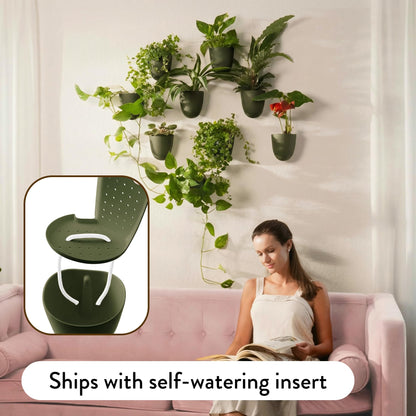 Make Good PlantPod Luxe - Self-Watering Wall Planters (Set of 6, Forest Green) - Easy to Water and Install - Lightweight - Design Your Own Vertical Garden - Wall Planters for Indoor Plants
