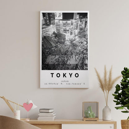 JHXNJDPOST Tokyo Black And White Urban Scene Poster Canvas Wall Art Aesthetic Decorative Painting Living Room Restaurants, Pool Halls And Hotelsstyle-1 12x18inch(30x45cm)