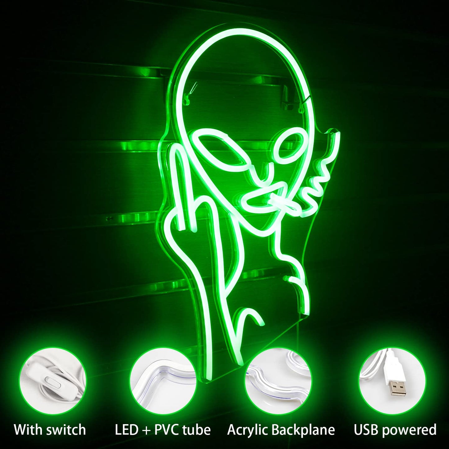 LUCUNSTAR UFO Neon Sign For Room,Alien Spaceship Dimmable LED Neon Light, Space Neon Signs for Wall Decor, Blue UFO Neon Light up Sign for Bedroom Game Room Wall Decor,Ufo Lovers