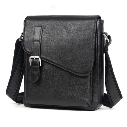 Augus Men's Leather Messenger Bag, Vintage Waterproof Crossbody Shoulder Bag, Anti-Theft Casual Satchel for Daily Commute & Travel, Fits Up to 11.5" Tablet