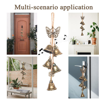 2PCS Witch Bells for Door Knob Protection,Witch Bells Door Hanger Pagan Bell,Hanging Witch Bell Wiccan Magic Wind Chimes for Home Protection(Butterfly Bell Set)