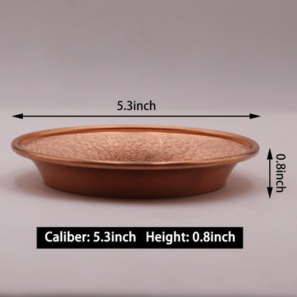 Amitofo Copper Offering Prayer Ritual Bowl Plate - Great for use Witches Meditation,Smudging, Incense,Candle Dish, Ash Catcher,Jewelry Dish (New Metatron)