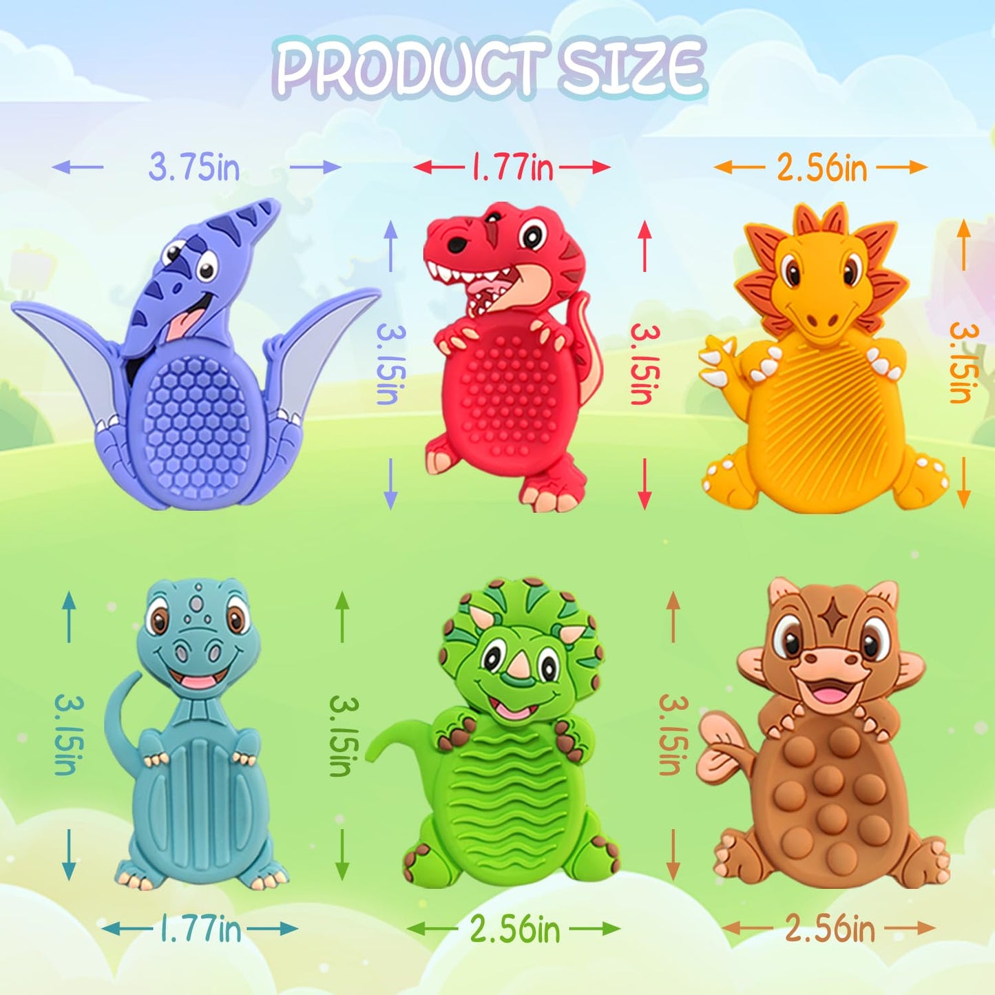 24Pack Dinosaur Sensory Fidget Stress Toys for Kids Classroom, Autism Calming Special Education Must Haves Travel Essentials, Valentine's Day Cards Gifts for Party Favors Class Birthday 3 5 7 Boy Girl