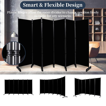 Room Divider 6 Panel-132''Wide Folding Privacy Screen,Large Partition Wall