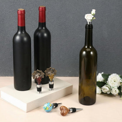 HANLANXUE 30Pcs Stainless Steel Wine Stoppers, Reusable Corks Decorative Bottle and Beverage Stoppers for DIY Wedding Bar Party Holiday Kitchen