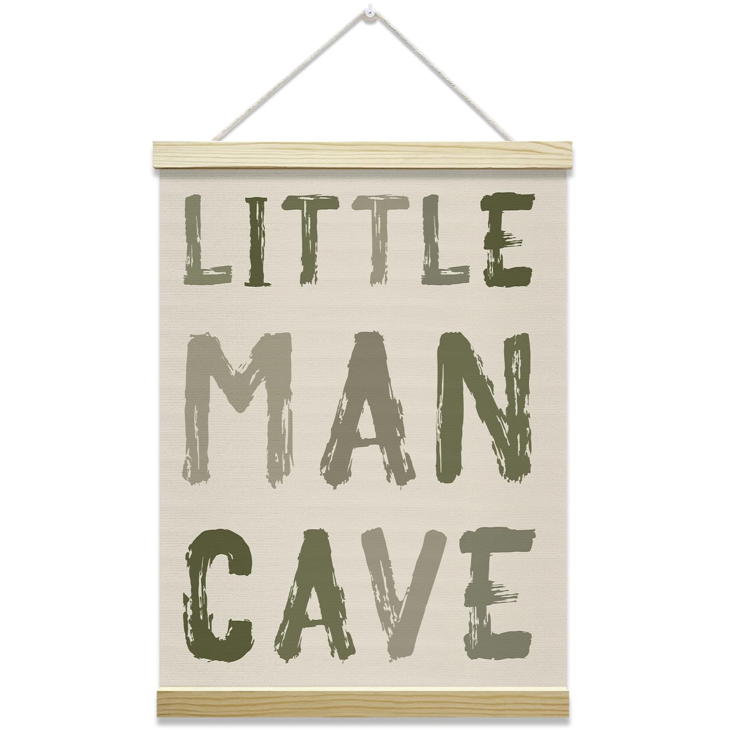 mermermu Little Man Cave Poster Hanger Frame, Green Posters Canvas Wall Art for Toddlers Boys Room Bedroom Playroom Nursery Decor, 12x16 Inches -013