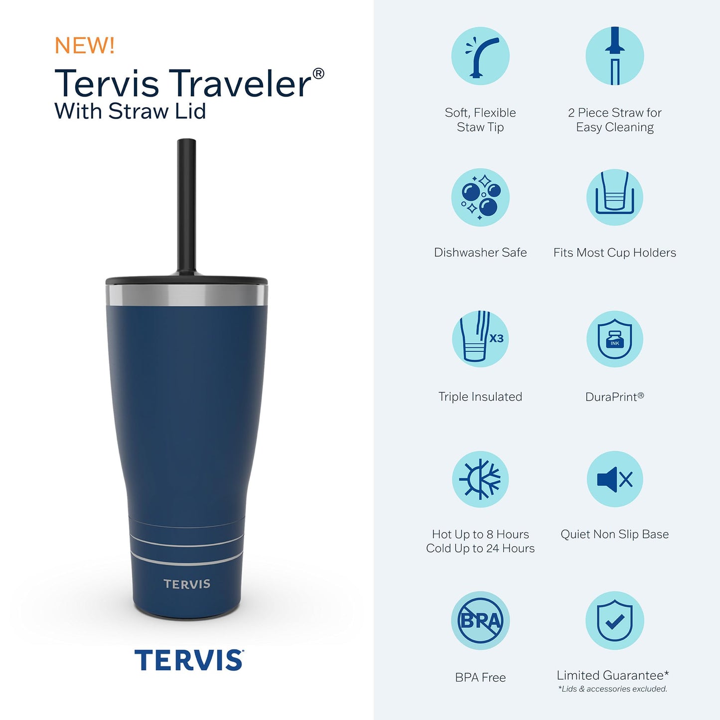Tervis Traveler Disney Nightmare Before Christmas Torn Collage Triple Walled Insulated Tumbler Travel Cup Keeps Drinks Cold & Hot, 30oz - with Straw Lid, Stainless Steel