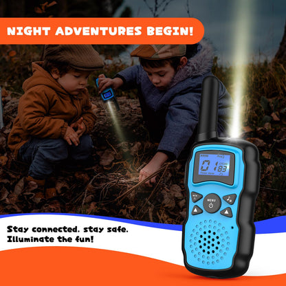 Wishouse Walkie Talkies for Kids Rechargeable Long Range, Xmas Birthday Gift for Boys Girls 4 5 6 7 8 9 10 Year Old, Hiking Camping Gear Games Toys Ideas with Flashlight, VOX, Easy to Use, 4 Pack