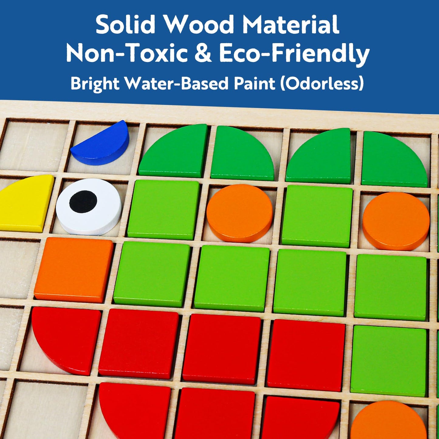 Wooden Stacking Puzzle Toy,120 Pcs Colorful Pattern Blocks Set Geometric Shape Puzzles for Kids Ages 3+, Montessori Preschool Educational STEM Puzzle Toys for Classroom Learning Kindergarten