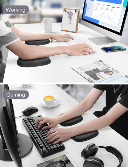 Vaydeer 2Pcs Cloud Elbow Pads, Desk Arm Rest Support, Soft Memory Foam Wrist Rest, Ergonomic Cushion Carpal Tunnel Pain Relief Gel Mouse Pillow for Computer Laptop Office Gaming Car Chair Accessory