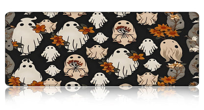 Large Gaming Mouse pad,Halloween Ghost Flowers Cute Anti Slip Rubber Base Mouse pad, Suitable for Computer, Laptop, Office Desk Accessories