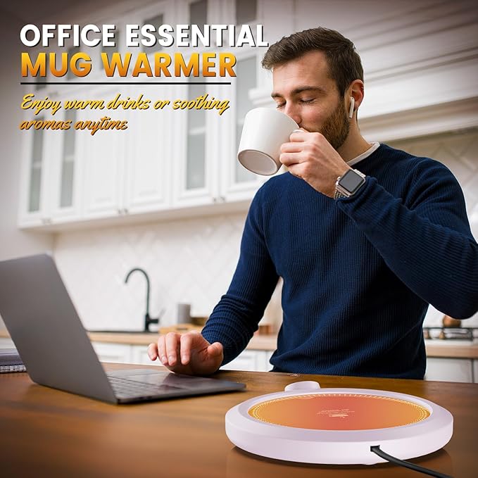 Fast Heating Mug Warmer - 4 Temp Settings & 1-12H Timer, Coffee Cup Warmer Plate for Desk Auto Shut Off, Ideal Beverage Warmer Gift for Coffee, Tea, Milk (Purple)