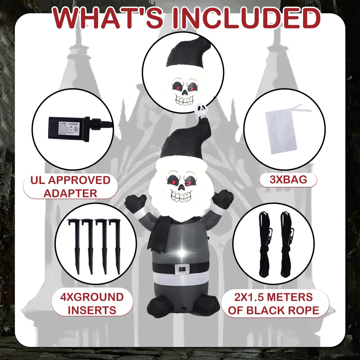 HZGEDJTG 6FT Grey Old Man Outdoor Inflatable Decoration with Built-in LED Lights, Suitable for Holiday Decorations in Yards, Lawns, and Terraces