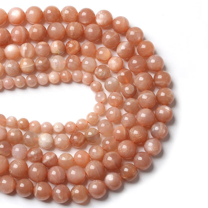 4MM 86PCS Natural Stone Sunstone Gemstone Loose Beads for Jewelry Making DIY Bracelet Crystal Beads