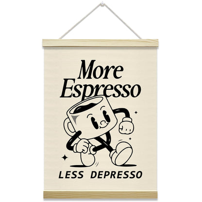 mermermu Retro Coffee Poster Hanger Frame, More Espresso Less Despresso Posters Canvas Wall Art for Cafe Office Kitchen Living Room Decor, 12x16 Inches -036