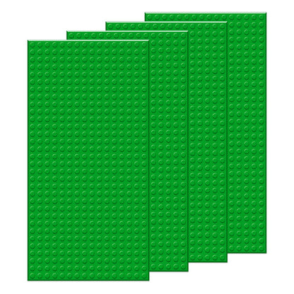 EKIND 4 PCS Classic 5" x 10" Building Baseplates, Compatible with Major Brands Toy Bricks, Encourage Logic & Creativity Through Play, Ideal STEM Activities for Children (Green)