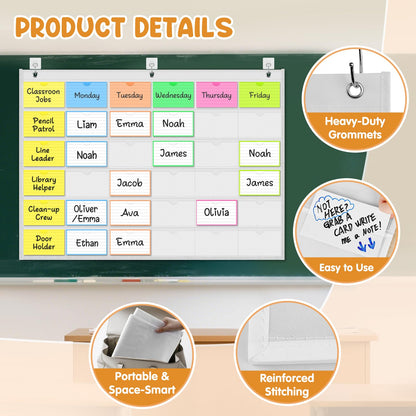 AKAYOK 3" x 5" Index Card Holder Sleeve - 36 Card Slots Organizer for Office, Classroom, and Home - Pocket Chart Perfect for Studying, Workflow Tracking, Presentations, and Organization