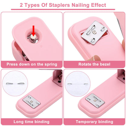 17 in 1 Pink Desk Organizers and Accessories Set, 3 Office Desk Supplies Storage Organization, 4 Pens, Stapler, Staples & Remover, Tape & Dispenser, Scissors, Ruler, Clips, Hole Punch, Back to School