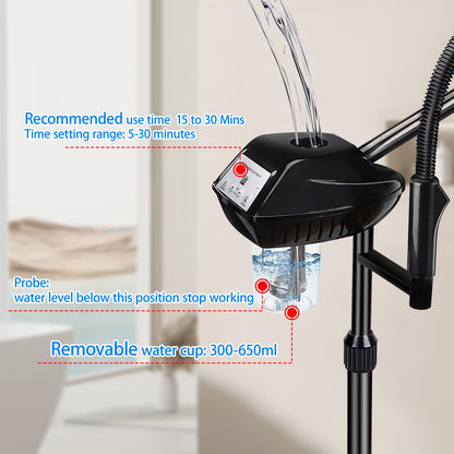 Professional Facial Steamer on Wheels, Facial Steamer for Facial Deep Cleaning, Facial Humidifier for Spa, Adjustable Height for Spa, Salon and at Home Use