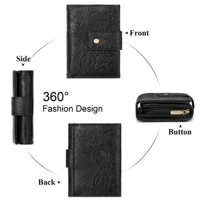 SENDEFN Wallets for Women Trifold Ladies Wallet Credit Card Holder Coin Pocket with ID Window