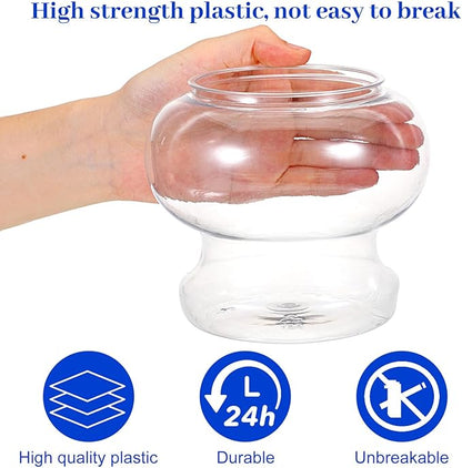 Mini Plastic Fish Bowl 25 oz Decorative Small Fish Tank Unbreakable Aquarium Starter Kit for Centerpiece Vases Party Decorations (2026 New Model)