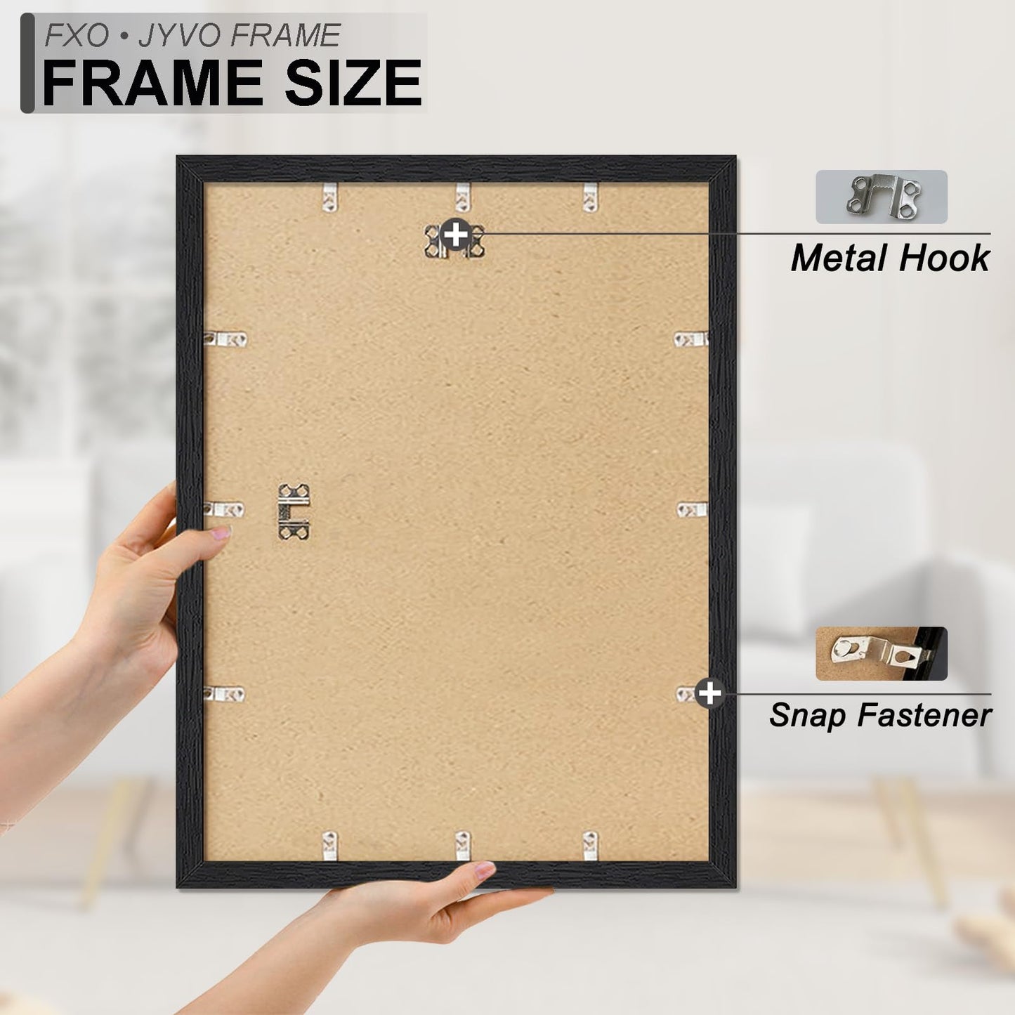 Fxojyvo Engineered Wood 18x22 Picture Frame Set of 3, Black Frame for 18 x 22 Inch Picture Poster Photo, Light Weight 18 by 22 Frame with Wood-grain for Wall - 3 Pack/Black/18 x22