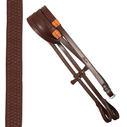 ExionPro English Hunter Jumping Bridle for Horses with Removable Flash Soft Yet Strong Rubber Reins | Royal Hunter Bridle | English Bridle for Horses (Oak Brown, Cob)