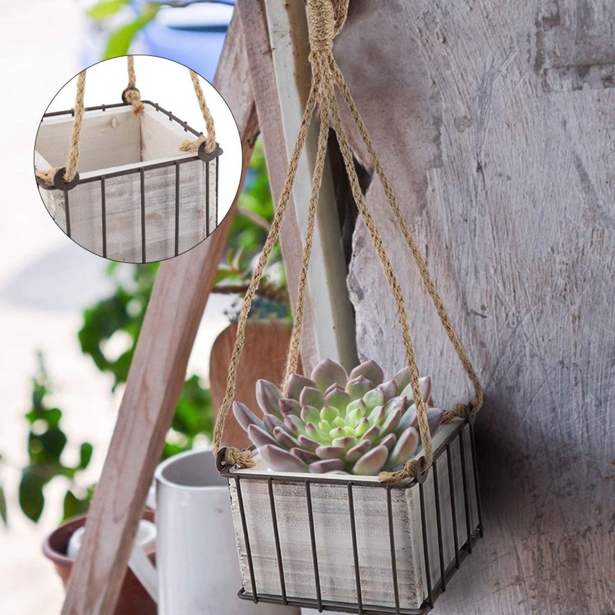 Yosoo Hanging Baskets for Plants, Home Garden Wall Storage Planter Hangings Decor Flower Plant Hanging Basket Flowerpot