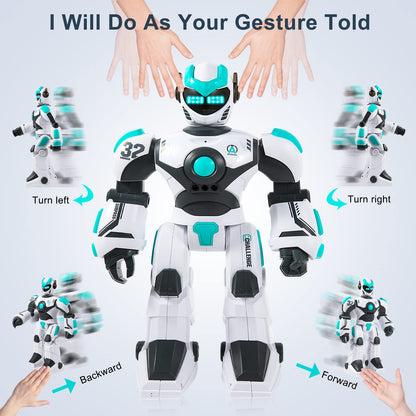 HPROMOT RC Robot Toy for Kids Remote Control RobotToy, Smart Gesture Sensing Rechargeable & Programmable Robot Walking Dancing Singing Chirstmas Gift for 3-15 Years Old Boys Girls