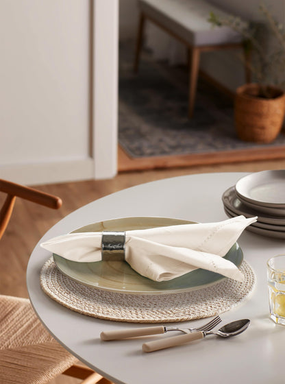 Hausattire Cloth Dinner Napkin Flax Fall Hemstitched Mitered Corner 20x20 Inch Natural Easter Basket Decor Soft Durable Table Linen Napkins Ideal, Cocktail Parties