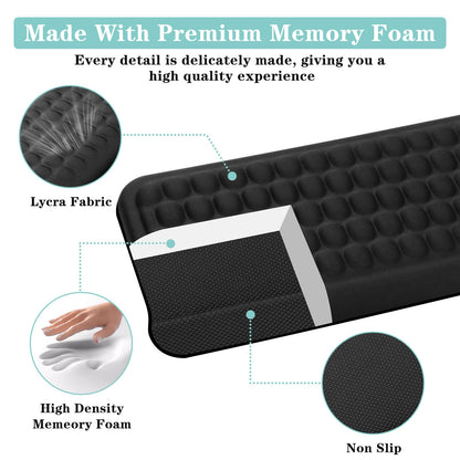 L-Shaped Desk Elbow Pad for Desk, 2-Piece Memory Foam Elbow Pads with Non-Slip, Ergonomic Desk Edge Cushion, Wrist Support Arm Rest for Office and Gaming (11.8 * 3.9 inch)