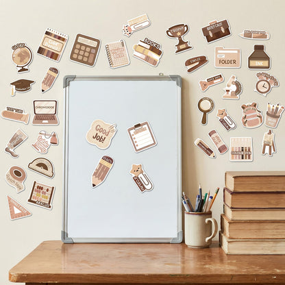 Saysurey 65 Pcs Boho Brown You Will Need Management Magnets Set, Boho Educational Style Magnets for Whiteboard Organization, Back to Work Teaching Tool Supplies, Elementary Whiteboard Decor