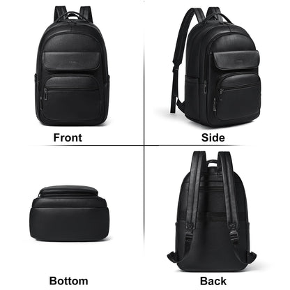 Leresas 37L Backpack Purse for Women Mens Work Travel Teacher Back Pack Laptop Business Vegan Leather Backpack Fashion College Computer Bag Black