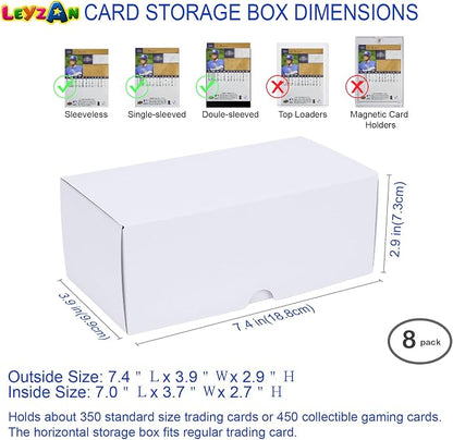 Trading-Card Storage Box, 8-Pack • 400 Count Corrugated Cardboard Storage Box with dividers & labels for TCG/Magic/Mtg storage and Collection, 7 INCH Horizontal