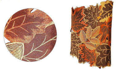 Fall Table Runner Embroidered Leaves Fall Table Cover Autumn Harvest Table Runner for Home Decorations Dining Table Decoration Halloween Thanksgiving Christmas 13”W x 70” L