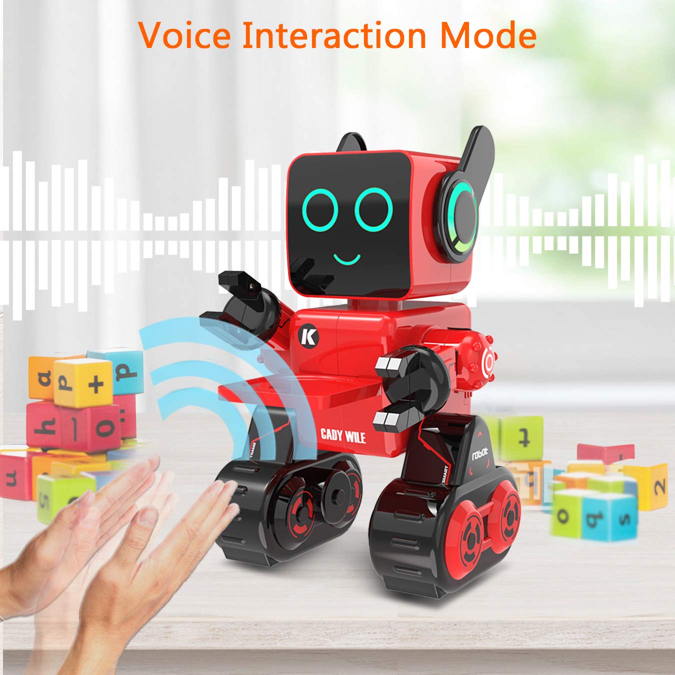 okk Robot Toy for Kids, Smart RC Robot Kit with Touch and Sound Control Robotics Intelligent Programmable Smart Robots with Walking, Dancing, Singing, Talking, Transfering Items for Boys Girls (Red)