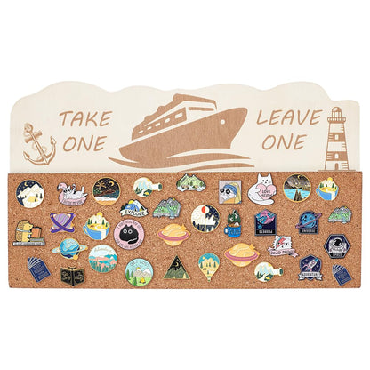 BENECREAT Cork Brooch Board, Pin Trading Ship Lighthouse Anchor Pin Board for Brooch Pin Storage, Jewelry Display, Office Home and School Decor, 7.08x11.8 Inch, 0.5 Inch Thick