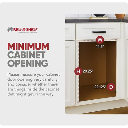 Rev-A-Shelf Double 35 Qt Pullout Trash Cans with Soft-Close for Under Kitchen Cabinets, Min Opening Width of 14.5", White, 53WC-1835SCDM-211