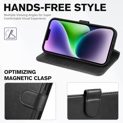TUCCH Wallet Case for iPhone 14 Plus, [RFID Blocking] 4 Card Holder Stand [Shockproof TPU Interior Case] PU Leather Magnetic Protective Flip Cover Compatible with iPhone 14 Plus 6.7" 2022, Black