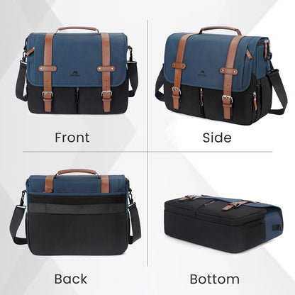 MATEIN Messenger Bag for School with USB Charging Port, Large Crossbody Satchel 15.6 inch Student College Laptop Bags with Shoulder Strap, Water Resistant Work Computer Briefcase for Office Commuting