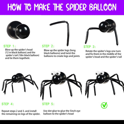 Halloween Balloon Garland Arch Kit 100+pcs Orange and Black Purple green balloons with Spooky Bat Pumpkin foil Balloons spider web for fall Halloween Party spooky-themed birthday Decorations