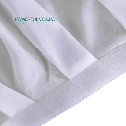 Surmente 2 Pack White Table Skirt, 14ft Polyester Tablecloth for Weddings, Banquets, or Restaurants