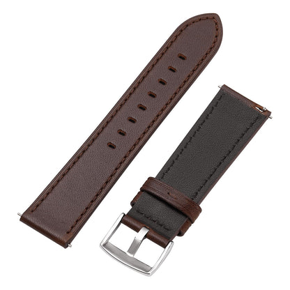 Afany Leather Watch Band 20mm, Quick Release Replacement Watch Strap, Dark Brown for Men Women