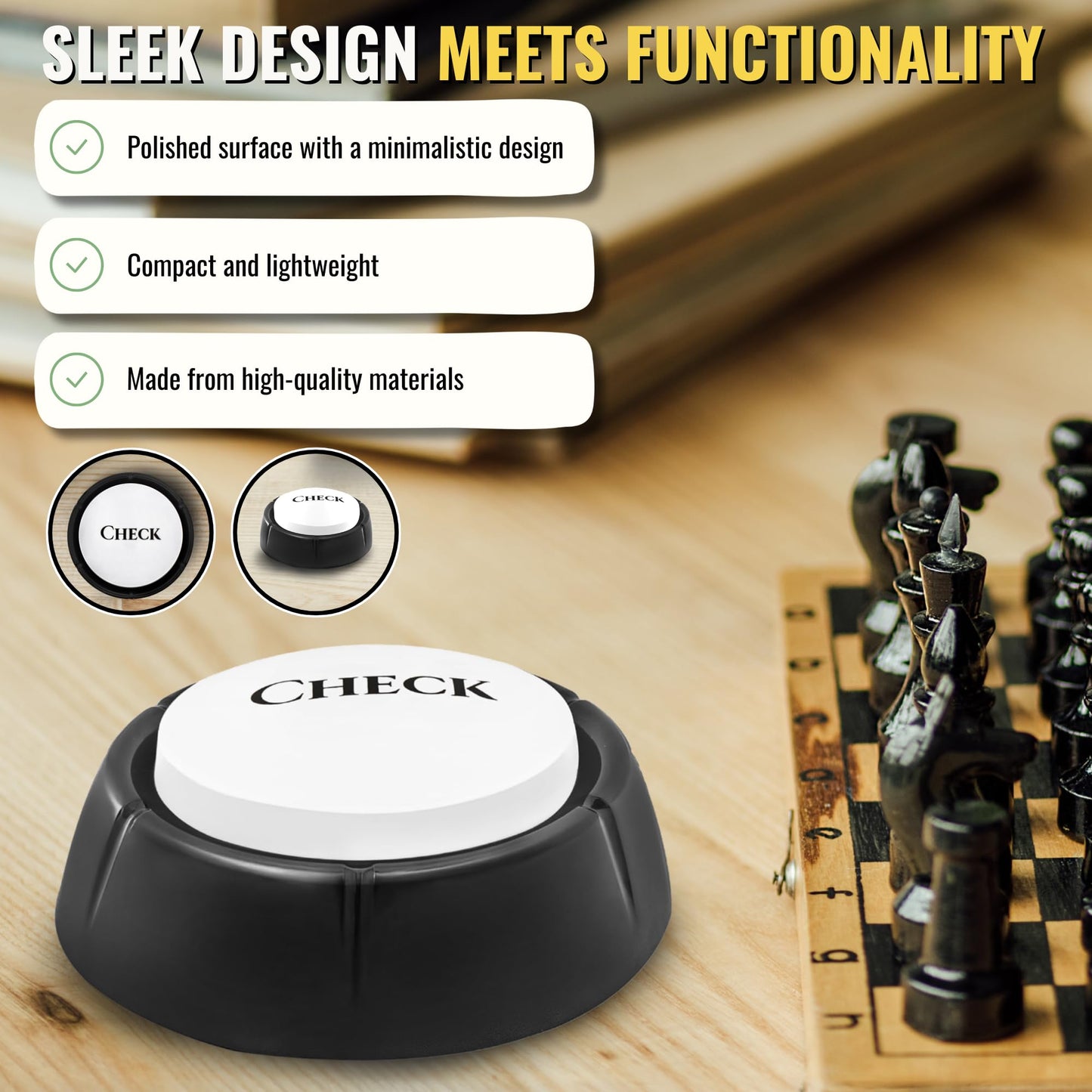 PulseWire Check Button | Novelty Chess Sound Button