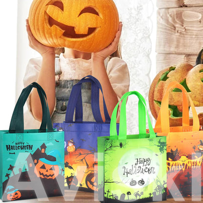 Aviski 20PCS Halloween Trick or Treat Totes, Small Multifunctional Non-Woven Halloween Bags for Gifts Wrapping, Party Supplies