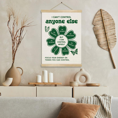 Focus On What You Can Control Wall Art,14x18.5 Inch Mental Health Inspirational Poster, Motivational Therapy Office Decor, Positive Affirmation Canvas Hanging for Home or Classroom (Green-I Can‘t)