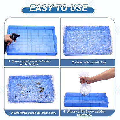 Disposable Bird Cage Liners, Clear Plastic Cage Liners for 12x8 Inch Pallets Tray Universal Elastic Film, (30 Pcs), Intended for Parakeet/Cockatiels/Rabbit/Guinea Pig